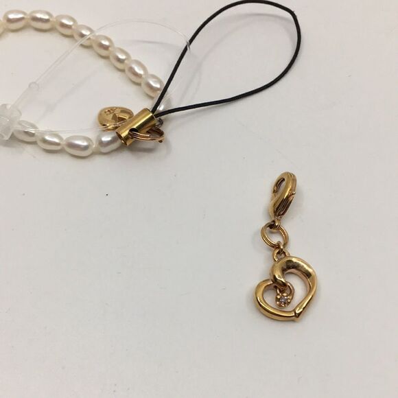 4C Pearl and Gold Tone Phone Charm - Picture 7 of 16